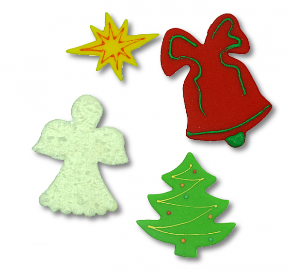 Dekoracja cukrowa na tort muffinki ŚWIĄTECZNA aniołek dzwonek 4szt.