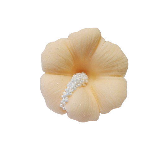 Cukrowy HIBISKUS kwiatek z masy cukrowej - HERBACIANY 1szt