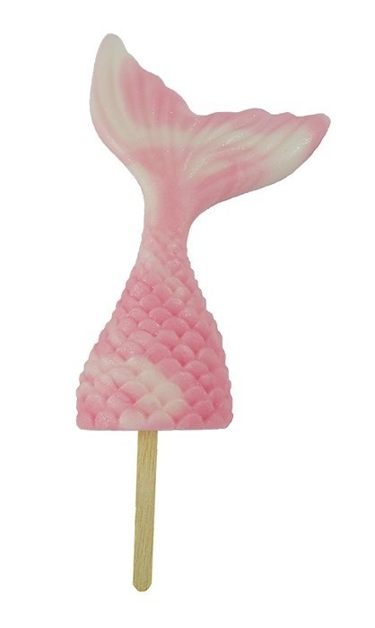 Cukrowy topper na tort OGON SYRENI różowy 10cm 6 szt.