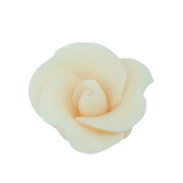 Róża MAŁA - ecru - Kwiatek cukrowy na tort