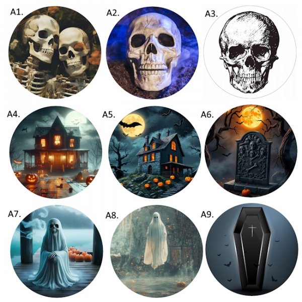 Opłatek okrągły na tort HALLOWEEN czaszka duch dynia (różne wzory) 20cm