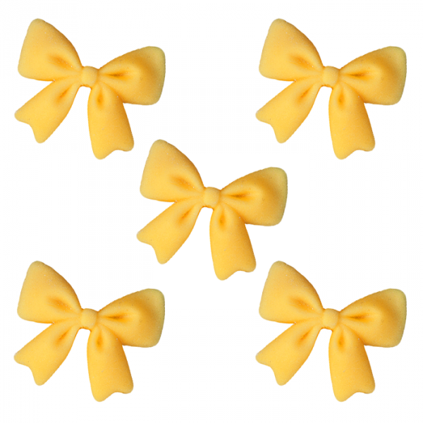 Kokardki cukrowe na tort 3,5cm żółte 5szt