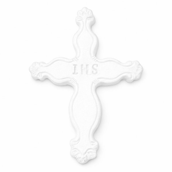 Cukrowa dekoracja na tort komunijny - BIAŁY KRZYŻ 10,5cm (6szt)