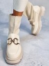 Botki skarpetkowa cholewka TONE BEIGE
