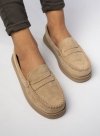 Damskie Mokasyny – Beżowe, Zamszowe Martina BEIGE