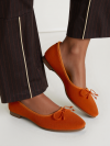 Damskie Baleriny BELLA ORANGE – Uroczy Minimalizm w Energetycznym Odcieniu