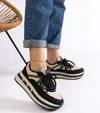 Czarno-beżowe sneakersy damskie Renetta