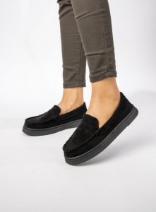 Damskie Mokasyny – Czarny, Zamszowe Martina BLACK
