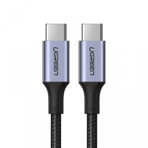 Kabel przewód USB-C - USB-C Power Delivery Quick Charge 1m - szary