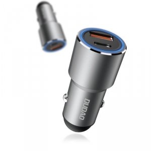 Ładowarka samochodowa USB-A USB-C PD QC 22.5 W - szary