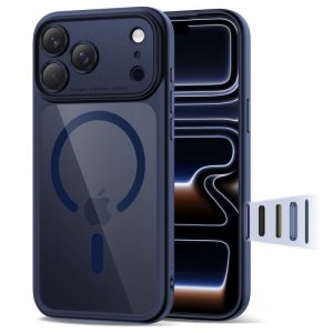 Etui pokrowiec case na iPhone 17 Pro Magpeak Magsafe CC - przezroczysto-granatowe