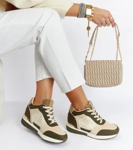 Zielone sneakersy na koturnie Chestnut