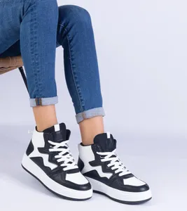 Biało-czarne sneakersy sportowe damskie Shadolina