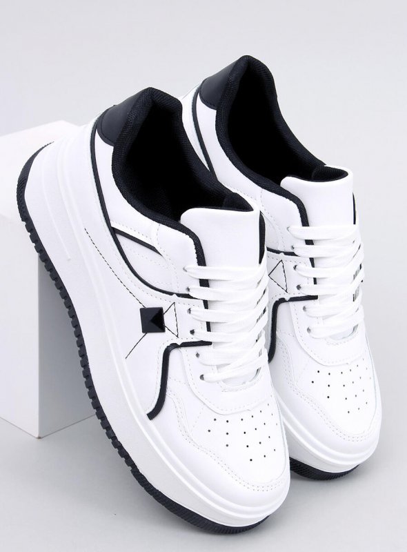 Sneakersy na koturnie HOLMES WHITE/BLACK