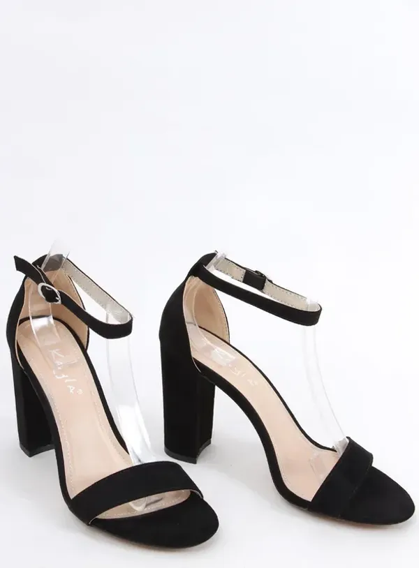 Sandałki na obcasie ARIEL BLACK SUEDE