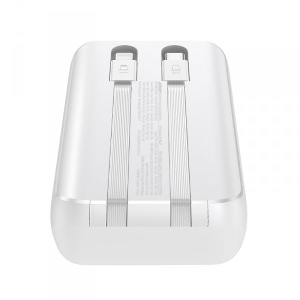 Mini powerbank 10000mAh z wbudowanymi kablami JR-PBC06 30W biały