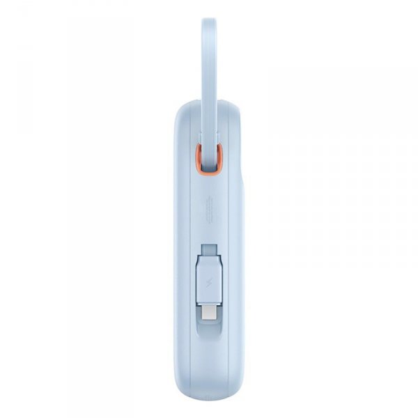 Power bank 10000mAh QPow 2 30W z wbudowanymi kablami USB-C - niebieski