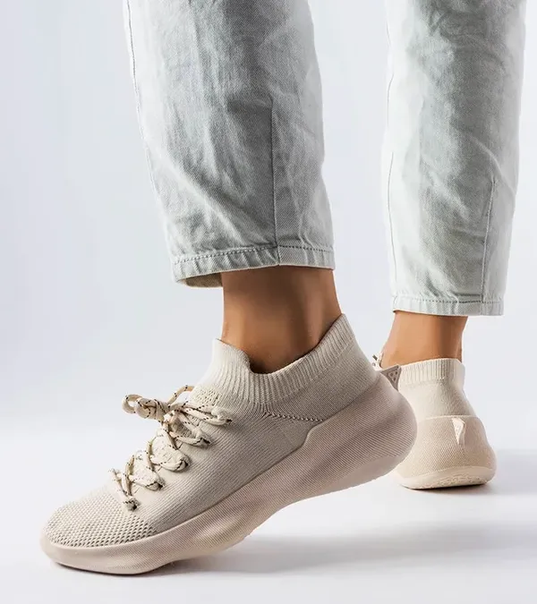 Beżowe buty sportowe damskie Côté