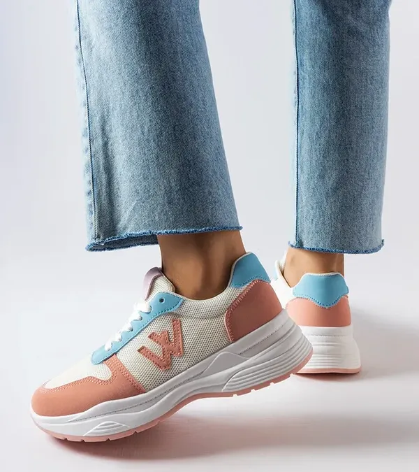 Biało-Różowo-niebieskie sneakersy Teresio