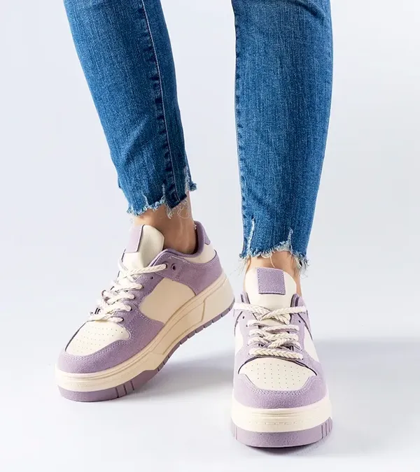 Fioletowe sneakersy na platformie Crim