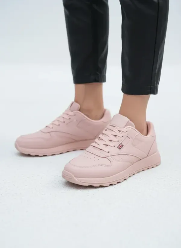 Różowe sneakersy casualowe na platformie Élise