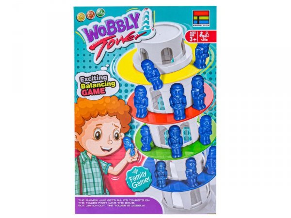 Rodzinna gra zręcznościowa CHWIEJNA WIEŻA "Wobbly Tower" Ruchoma, krzywa wieża