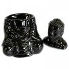 Siedzący Budda, Czarny Kominek Zapachowy Ceramiczny