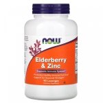 Czarny Bez i Cynk, Elderberry & Zinc, NOW Foods, 90 pastylek do ssania