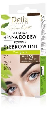 DELIA Eyebrow Expert Henna Pudrowa do brwi 3.1 Czarny brąz 4g 