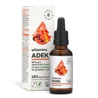 Witamina A + D3 (2000IU) + E + K2mk7 (ADEK), Krople, Aura Herbals, 30ml 