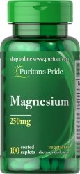 Magnesium 250 mg, Puritan's Pride, 100 tablets