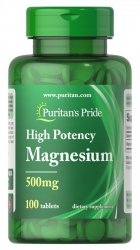 High Potency Magnesium 500 mg, Puritan's Pride, 100 tablets