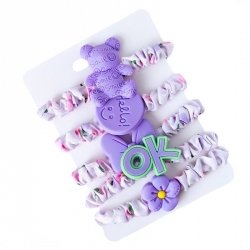 ECARLA Gumki - frotki do włosów typu scrunchie (G126) - 1op.-5szt