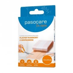 PASOCARE Classic Plus Hipoalergiczny Plaster tkaninowy z opatrunkiem - do cięcia 1m x 8cm
