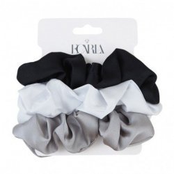 ECARLA Gumki - frotki do włosów typu scrunchie Pin Up (GUM167) - 1 op. - 3 szt.