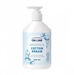ON LINE Kremowe mydło do rąk i ciała Mleczko bawełniane&Jaśmin 500 ml