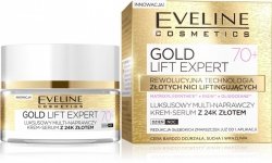 EVELINE Gold Lift Expert 70+ Luksusowy multi-naprawczy krem-serum z 24k złotem dzień/noc  50 ml