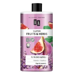 AA Super Fruits & Herbs Płyn do kąpieli odprężająco uspokajający Figa i Lawenda  750ml