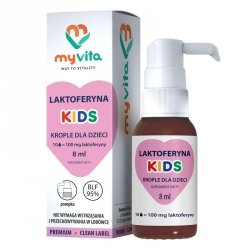 Laktoferyna KIDS krople dla dzieci z pompką BLF95%, Myvita, 8ml