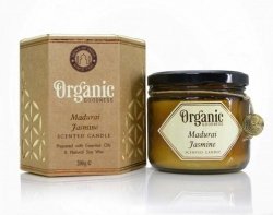Mandurai Jasmine Soy Candle with Essential Oil, Organic Goodness
