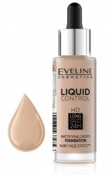 Eveline Liquid Control HD Podkład do twarzy z dropperem nr 040 Warm Beige