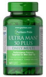 Ultra Man 50 Plus Multiwitamina, Puritan's Pride, 60 tabletek