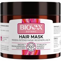 L`BIOTICA Biovax Botanic Maska do włosów intensywnie regenerująca - Malina Moroszka,Baicapil,Olej z Róży 250ml
