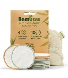 Wielorazowe Płatki, Waciki Kosmetyczne Bambusowo-Bawełniane, Bambaw