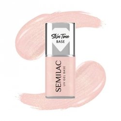 SEMILAC Skin Tone Baza coverowa do lakierów hybrydowych półtransparentna Glitter Peach 7 ml