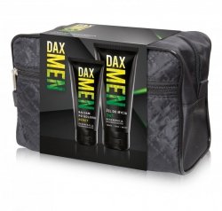 DAX MEN Zestaw prezentowy dla mężczyzn (Żel do mycia twarzy ciała i włosów 3w1 180ml + Kojący balsam po goleniu 100ml + Kosmetyczka)