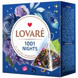 Herbata 1001 Nocy Czarna z Zieloną i Płatki Kwiatów LOVARE, 15*2g