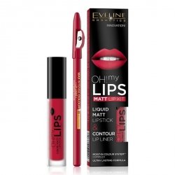 Eveline OH! My Lips Zestaw do makijażu ust (Pomadka +konturówka) nr 05 Red Passion