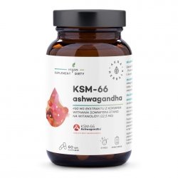 Ashwagandha, KSM-66 Korzeń 450 mg, Aura Herbals, 60 kapsułek