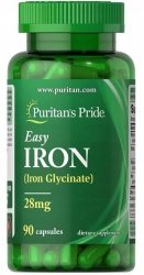 Easy Iron (Glicynian Żelaza) 28 mg, Puritan's Pride, 90 kapsułek
